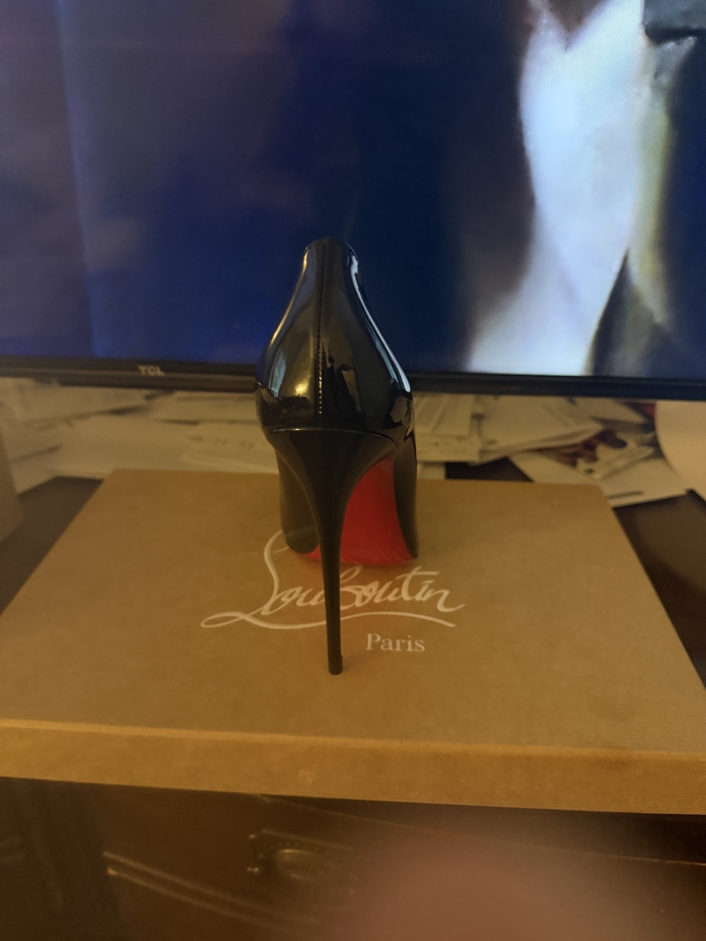 Christian Louboutin Black Patent Pointed-Toe Stiletto - Picture 2 of 7